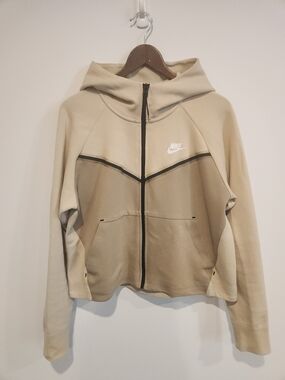 Nike Tech Women's Beige and Tan Full‑Zip Hoodie Jacket